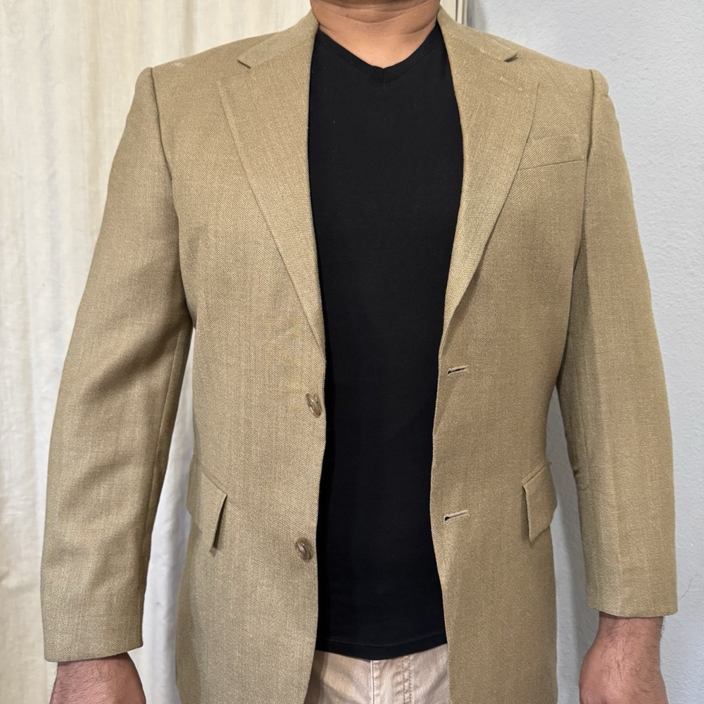 Geoffrey Beene Men 52% Silk 48% Wool Tuxedo Blazer 39R‎ Single Breasted 2 Button